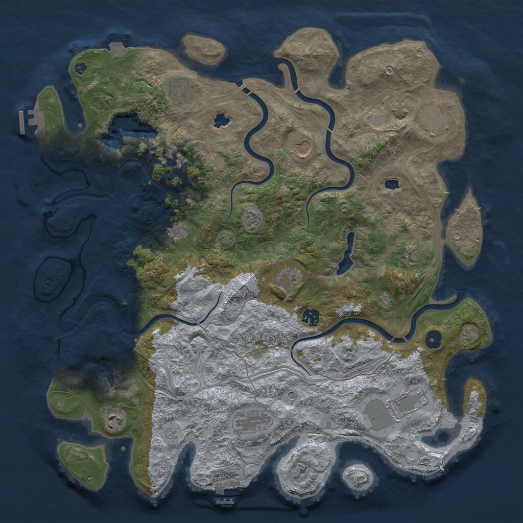 Rust Map: Procedural Map, Size: 4500, Seed: 1902793817, 17 Monuments