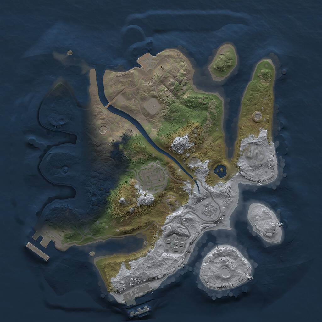 Rust Map: Procedural Map, Size: 2500, Seed: 814785808, 7 Monuments