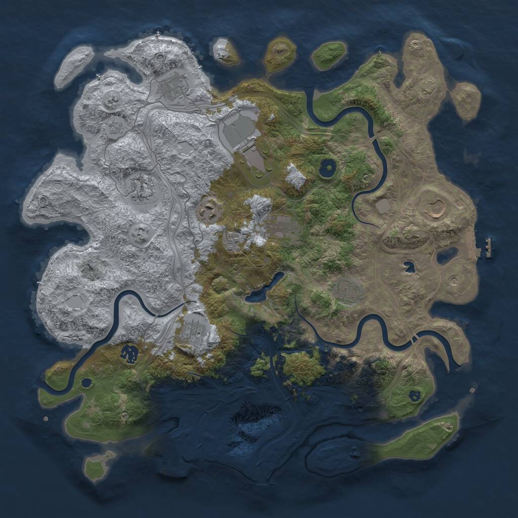 Rust Map: Procedural Map, Size: 4300, Seed: 1476910113, 16 Monuments