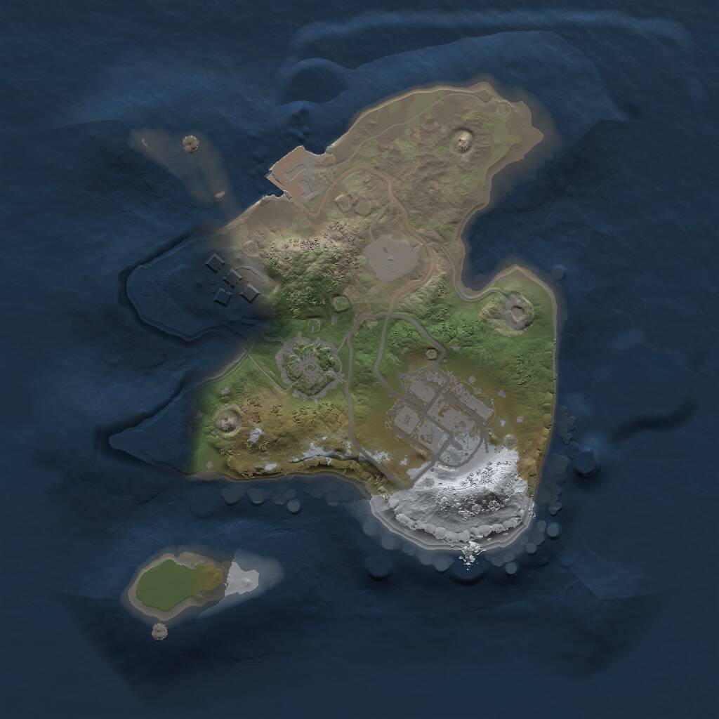 Rust Map: Procedural Map, Size: 1750, Seed: 3570, 4 Monuments