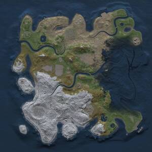 Thumbnail Rust Map: Procedural Map, Size: 3500, Seed: 939439837, 14 Monuments