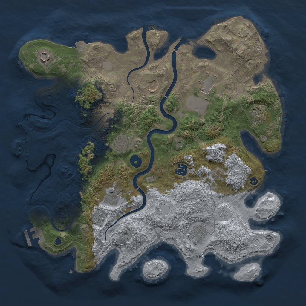Rust Map: Procedural Map, Size: 3800, Seed: 108922, 15 Monuments
