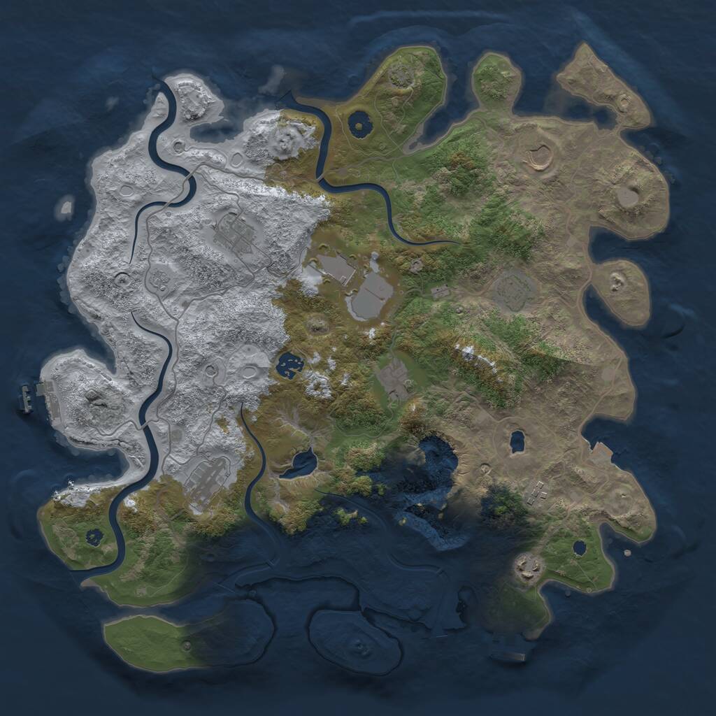 Rust Map: Procedural Map, Size: 4200, Seed: 232455663, 15 Monuments