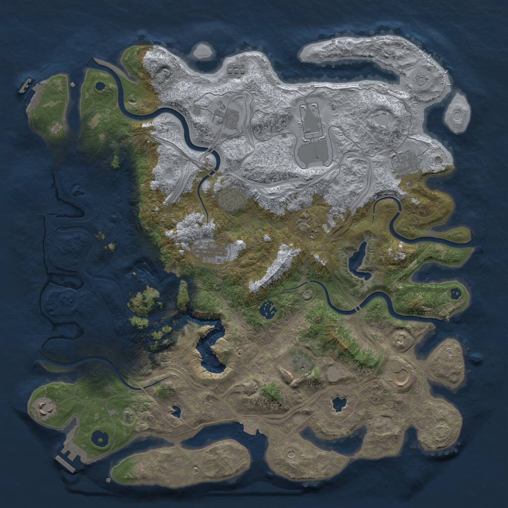 Rust Map: Procedural Map, Size: 4500, Seed: 934048, 17 Monuments
