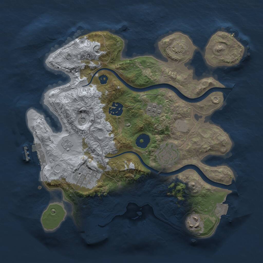 Rust Map: Procedural Map, Size: 2800, Seed: 1019376257, 11 Monuments