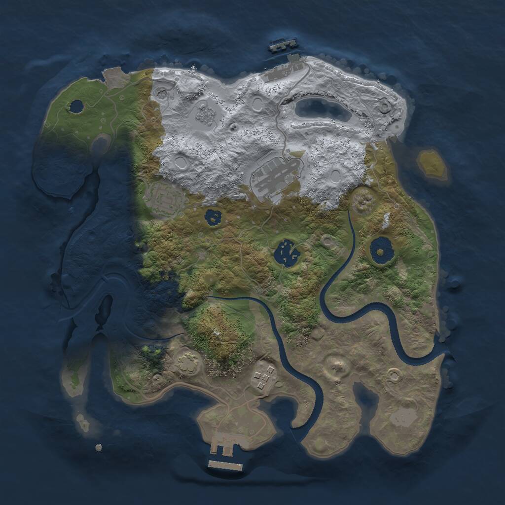 Rust Map: Procedural Map, Size: 3000, Seed: 338686291, 10 Monuments