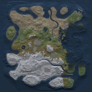 Thumbnail Rust Map: Procedural Map, Size: 3500, Seed: 23122, 14 Monuments