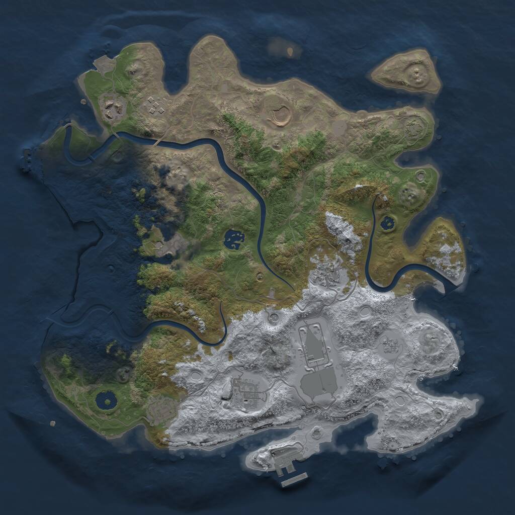Rust Map: Procedural Map, Size: 3800, Seed: 1992044, 15 Monuments