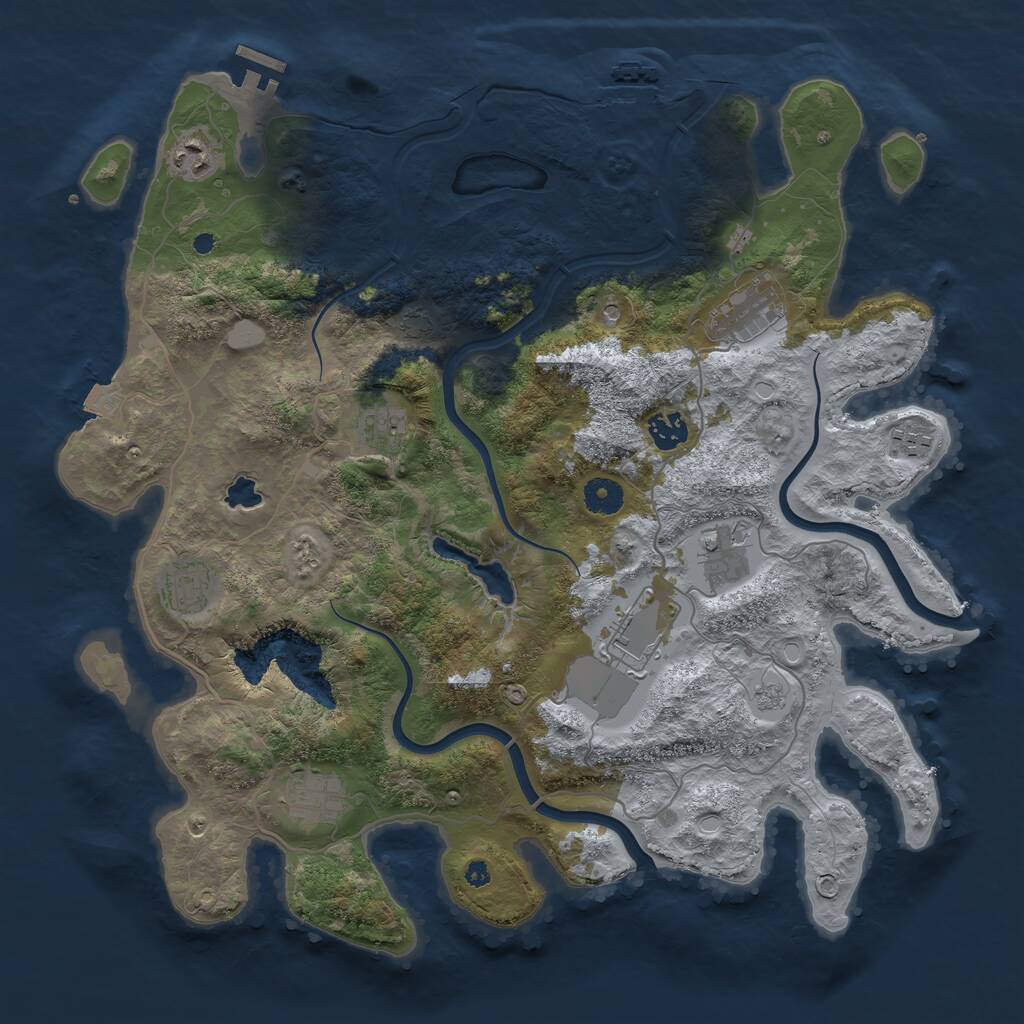 Rust Map: Procedural Map, Size: 4000, Seed: 6786, 15 Monuments