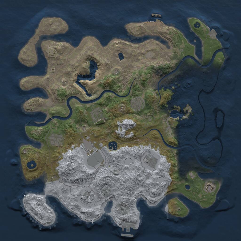 Rust Map: Procedural Map, Size: 4000, Seed: 309842082, 15 Monuments