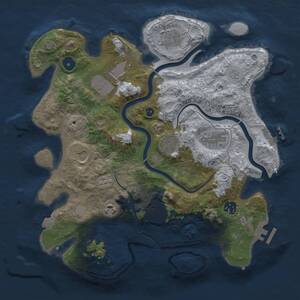 Thumbnail Rust Map: Procedural Map, Size: 3500, Seed: 21002001, 15 Monuments