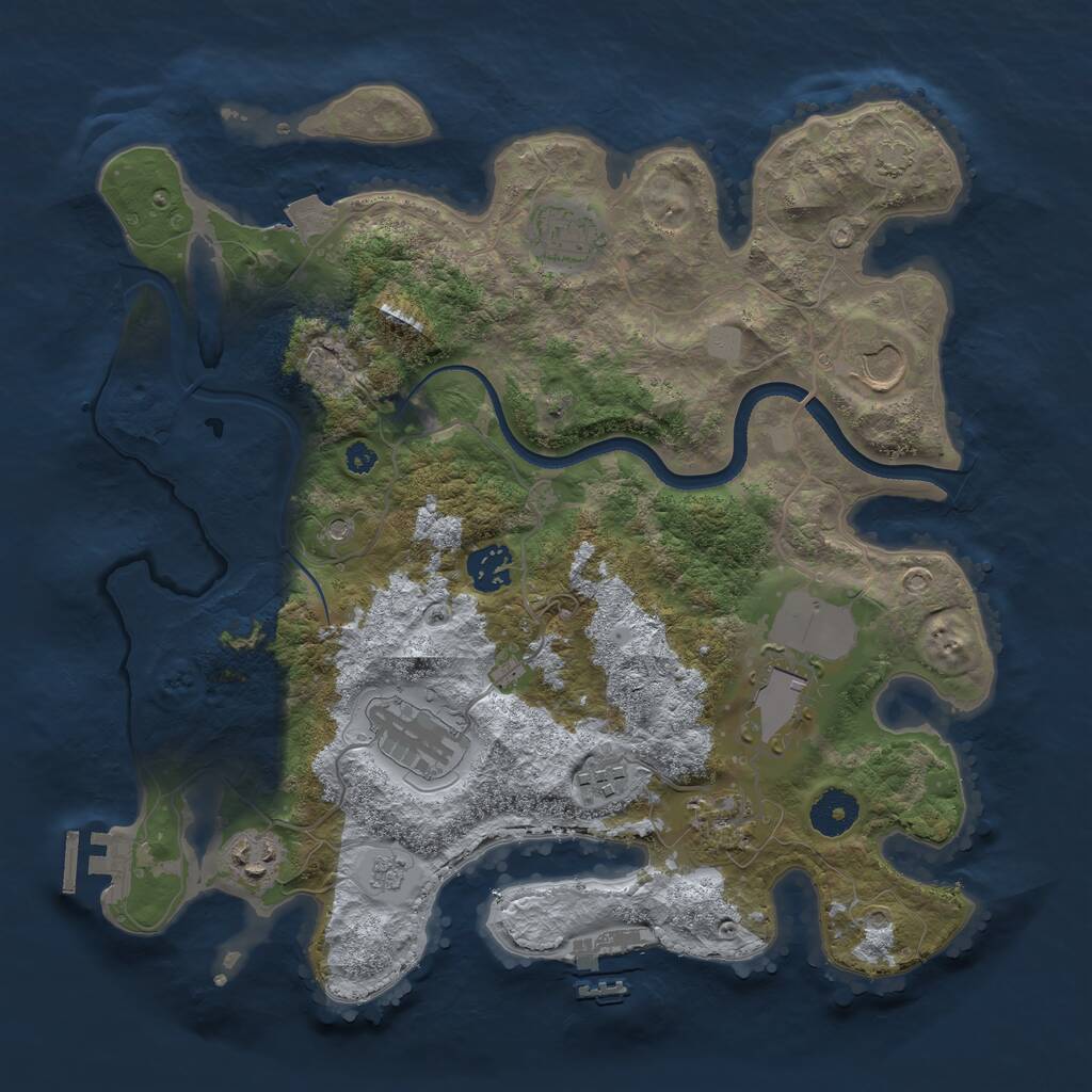 Rust Map: Procedural Map, Size: 3500, Seed: 402947964, 14 Monuments