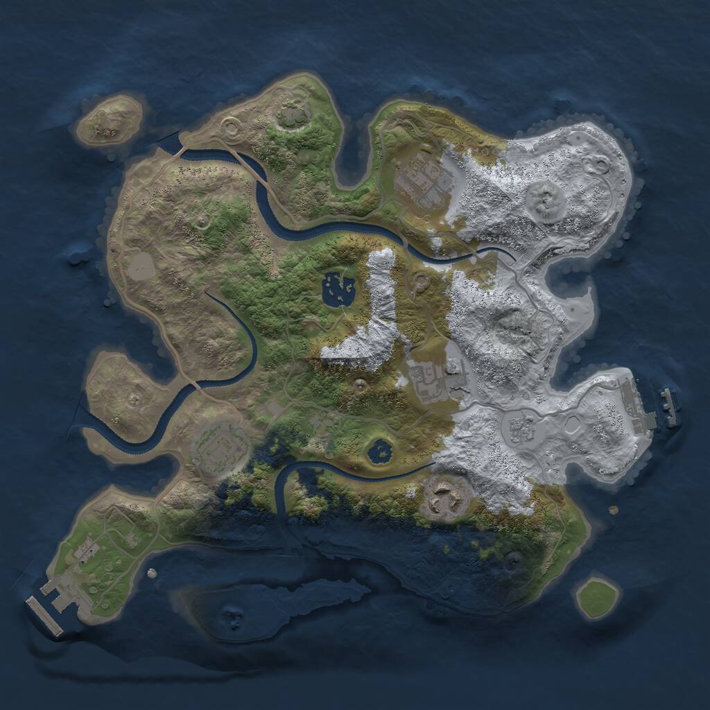 Rust Map: Procedural Map, Size: 3000, Seed: 20168, 10 Monuments