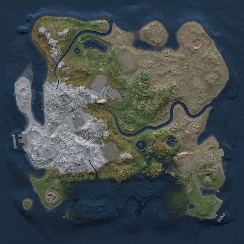 Rust Map: Procedural Map, Size: 3600, Seed: 1575400146, 15 Monuments