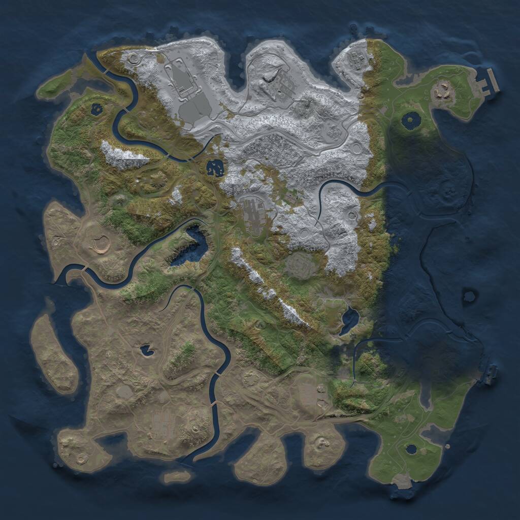 Rust Map: Procedural Map, Size: 4250, Seed: 1709338860, 16 Monuments