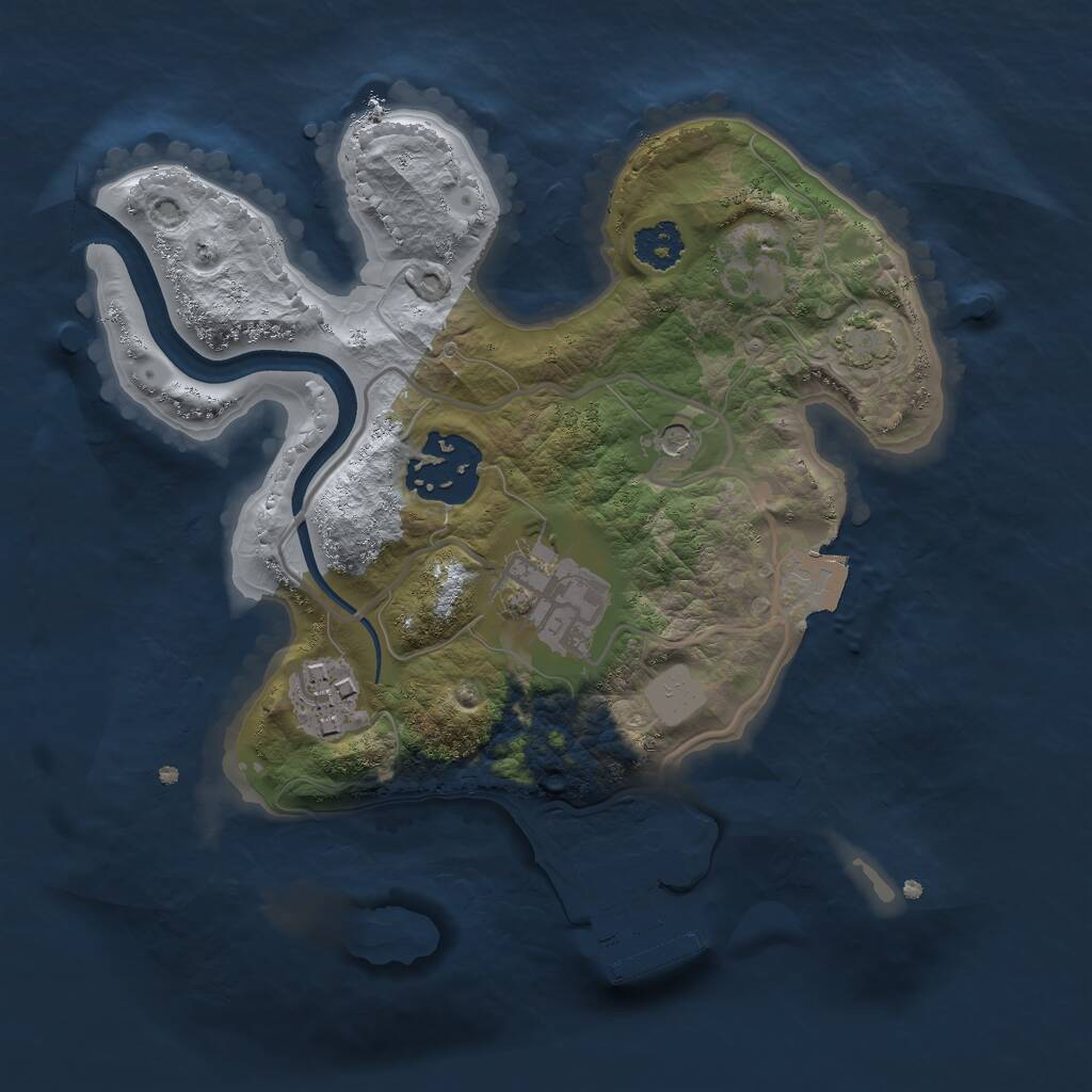 Rust Map: Procedural Map, Size: 2250, Seed: 21, 7 Monuments