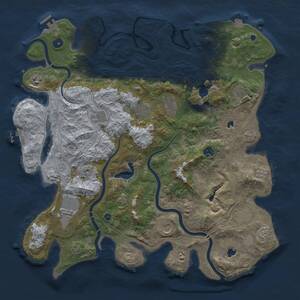 Thumbnail Rust Map: Procedural Map, Size: 4500, Seed: 1148119719, 16 Monuments