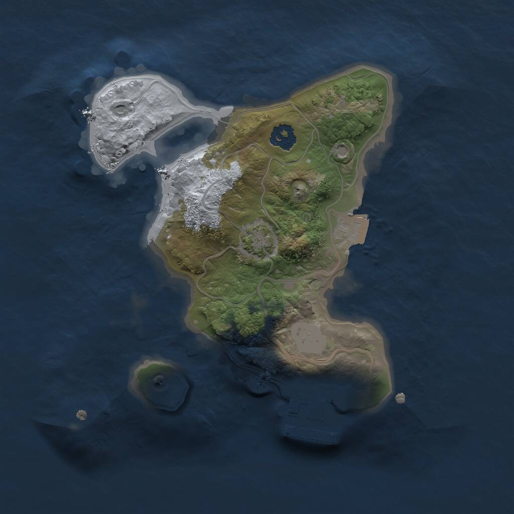 Rust Map: Procedural Map, Size: 2000, Seed: 37870, 3 Monuments