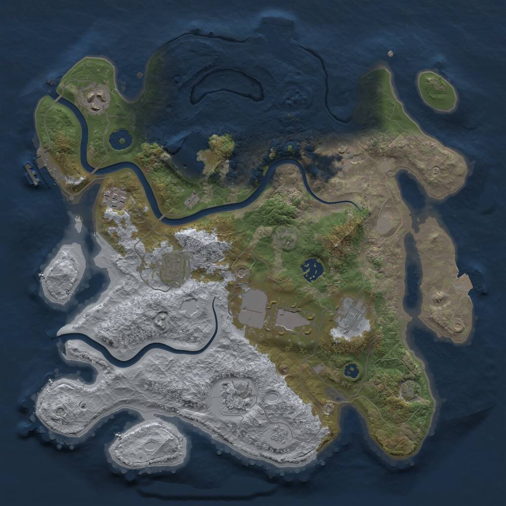Rust Map: Procedural Map, Size: 3500, Seed: 482516, 15 Monuments