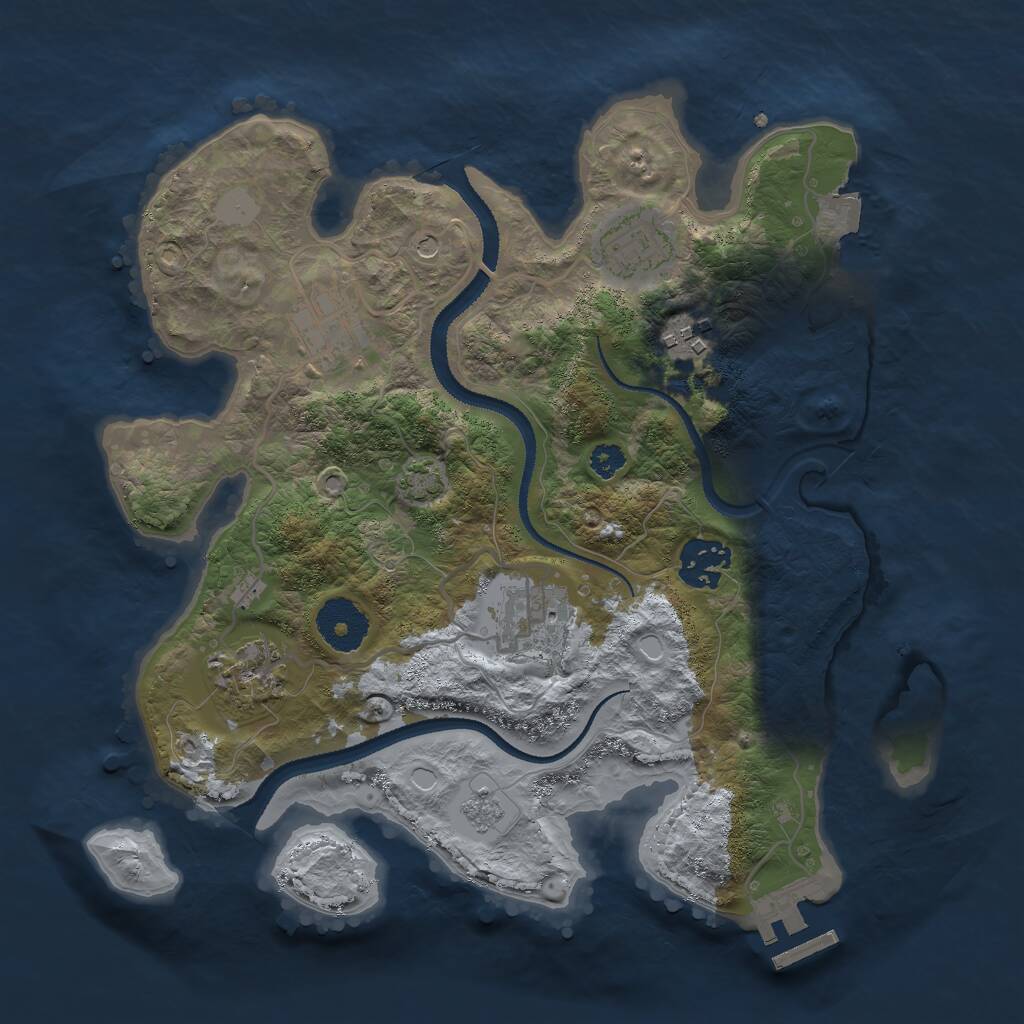 Rust Map: Procedural Map, Size: 3000, Seed: 25449, 11 Monuments
