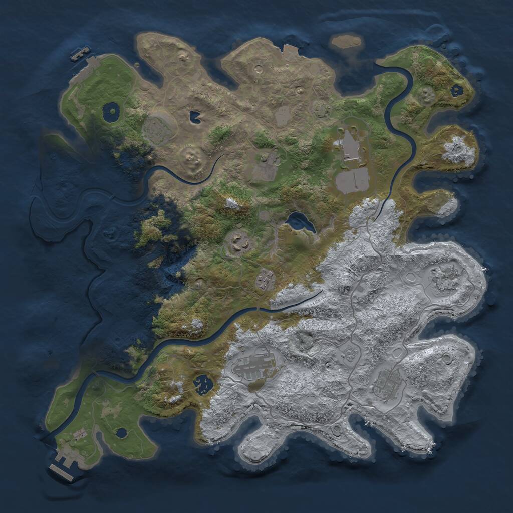 Rust Map: Procedural Map, Size: 4000, Seed: 937033992, 15 Monuments