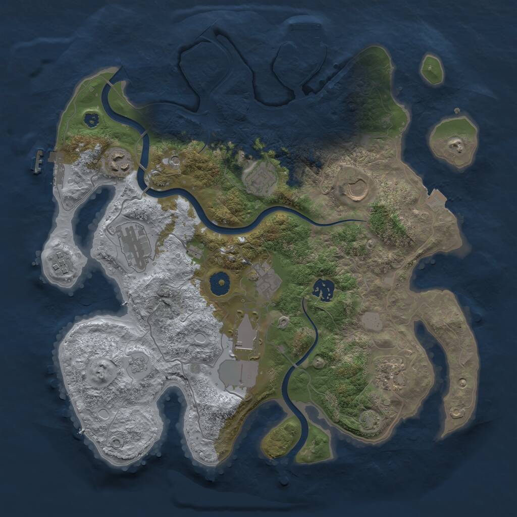 Rust Map: Procedural Map, Size: 3500, Seed: 519374028, 15 Monuments