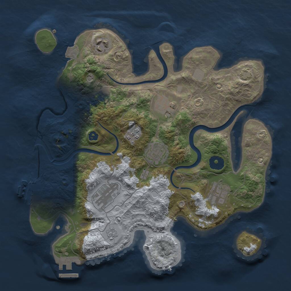 Rust Map: Procedural Map, Size: 3000, Seed: 51183, 12 Monuments