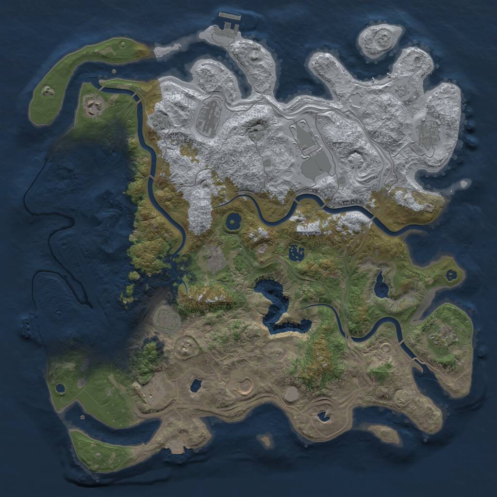 Rust Map: Procedural Map, Size: 4500, Seed: 1756744, 17 Monuments