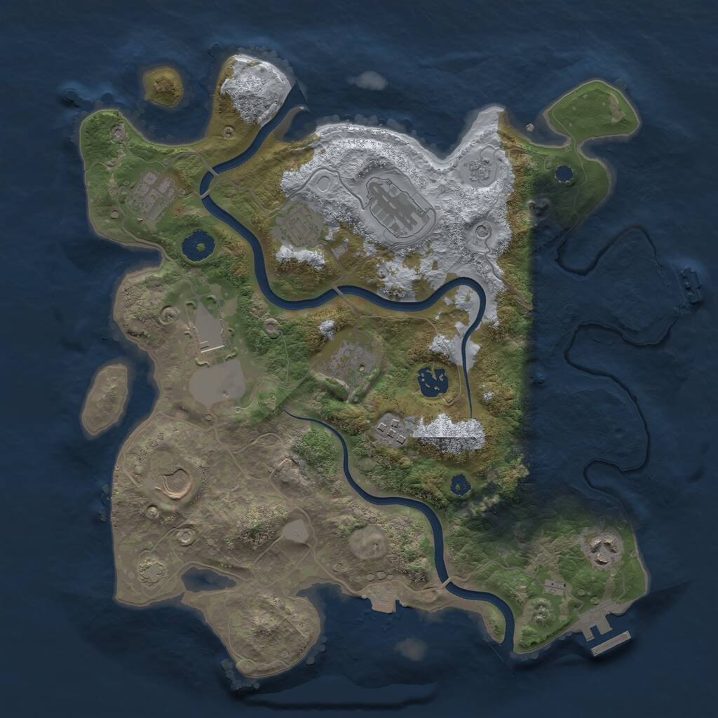 Rust Map: Procedural Map, Size: 3500, Seed: 197881661, 15 Monuments
