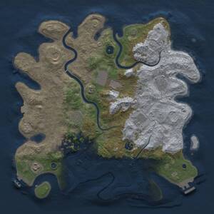 Thumbnail Rust Map: Procedural Map, Size: 3850, Seed: 1765651650, 15 Monuments