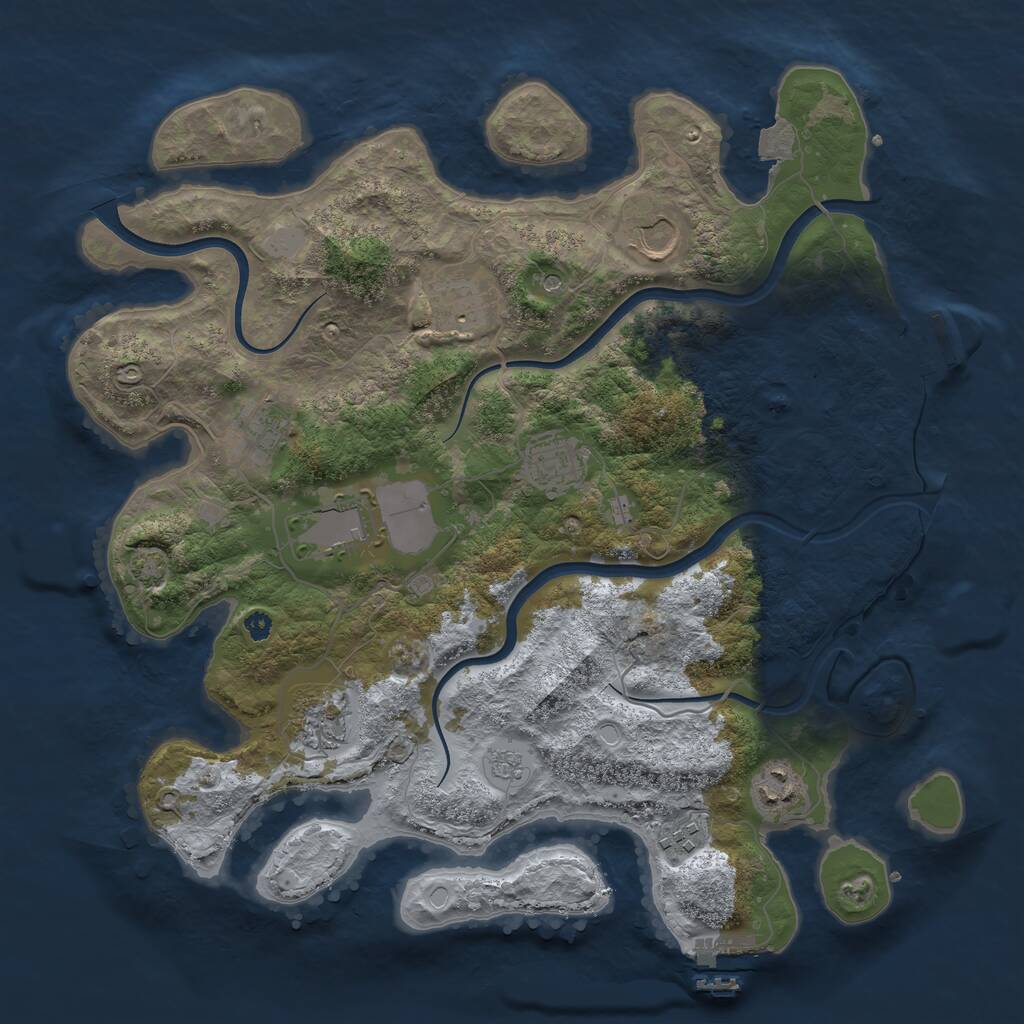 Rust Map: Procedural Map, Size: 3700, Seed: 1613704034, 14 Monuments