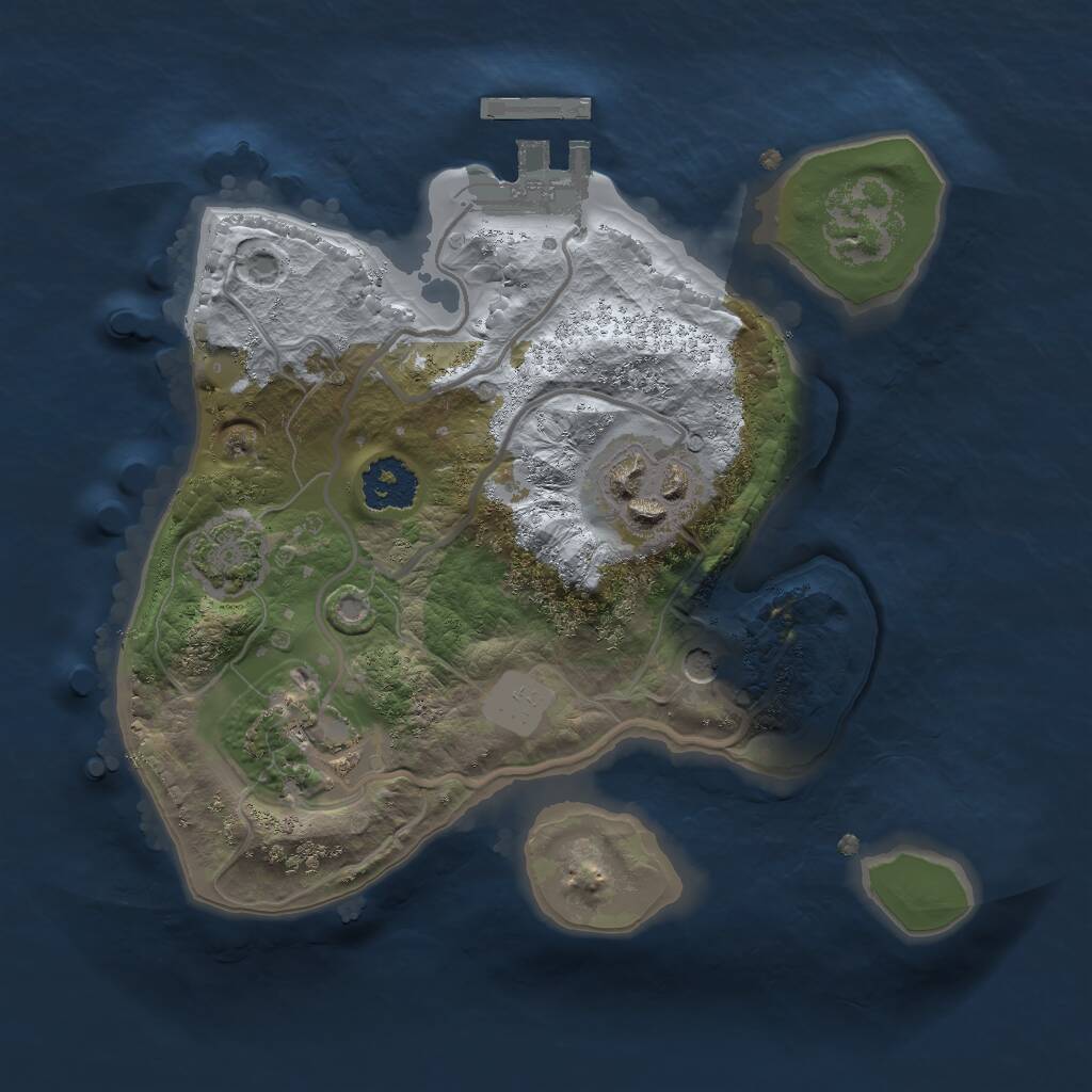 Rust Map: Procedural Map, Size: 2000, Seed: 564985417, 6 Monuments