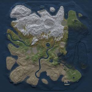 Thumbnail Rust Map: Procedural Map, Size: 3750, Seed: 719561964, 15 Monuments
