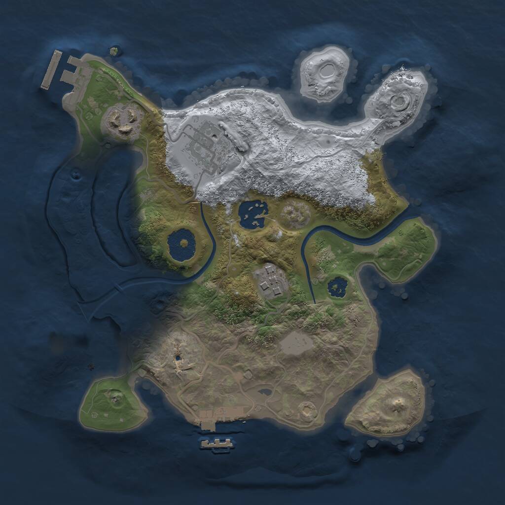 Rust Map: Procedural Map, Size: 2500, Seed: 5584, 7 Monuments