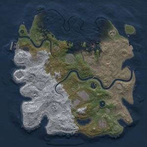 Thumbnail Rust Map: Procedural Map, Size: 3700, Seed: 2136673020, 15 Monuments