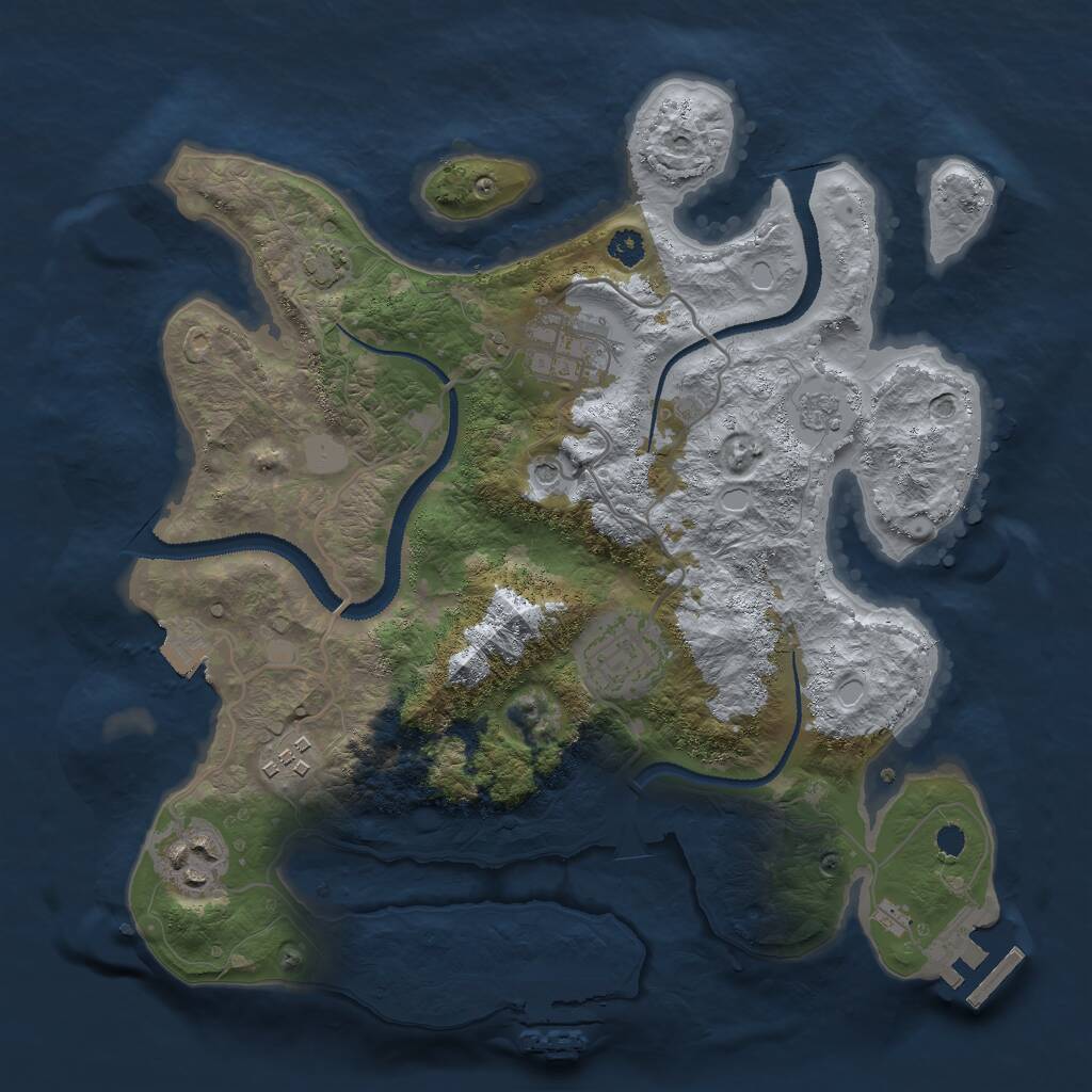 Rust Map: Procedural Map, Size: 3000, Seed: 584217, 10 Monuments