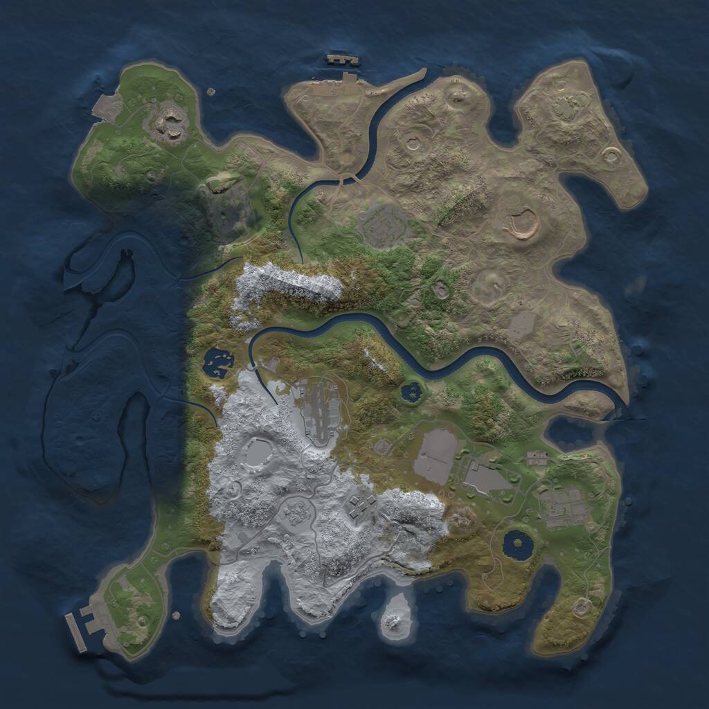 Rust Map: Procedural Map, Size: 3500, Seed: 357014, 15 Monuments