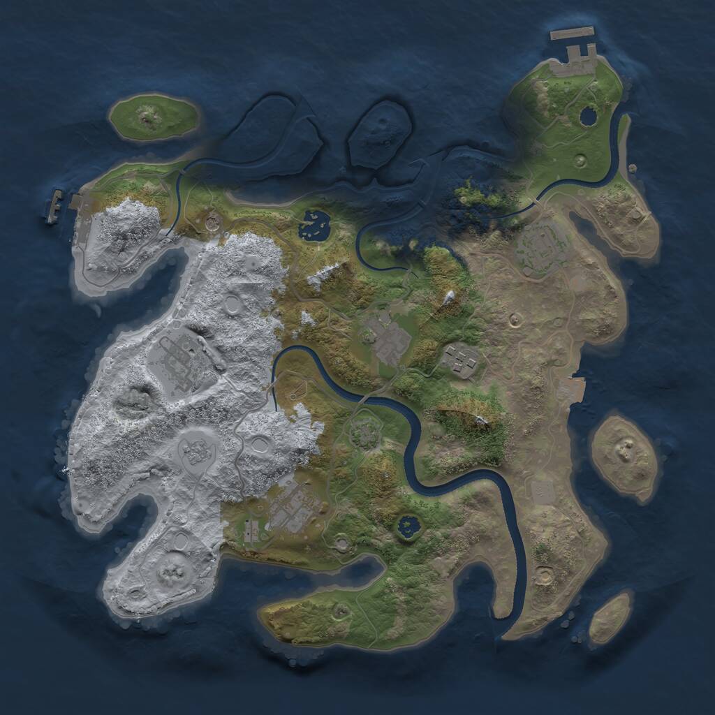 Rust Map: Procedural Map, Size: 3300, Seed: 217484711, 12 Monuments