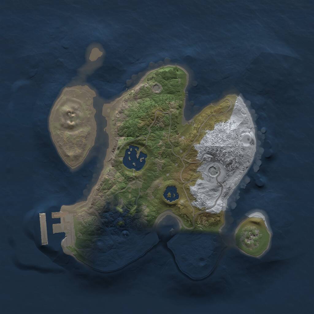 Rust Map: Procedural Map, Size: 2000, Seed: 12323214, 4 Monuments