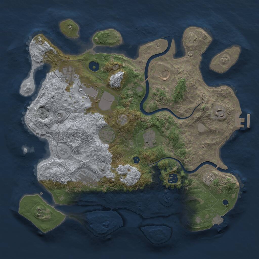 Rust Map: Procedural Map, Size: 3750, Seed: 2313131, 14 Monuments