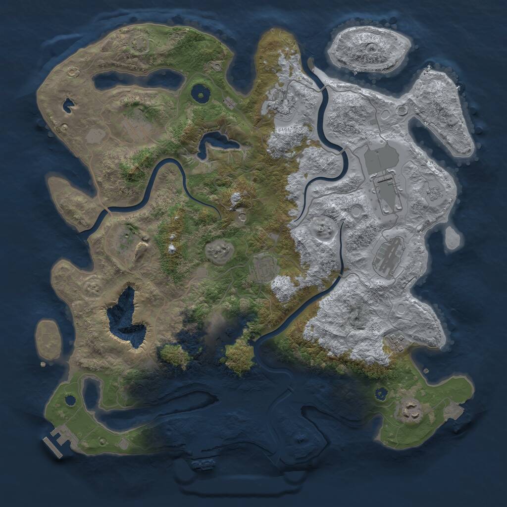 Rust Map: Procedural Map, Size: 4000, Seed: 1347956543, 15 Monuments