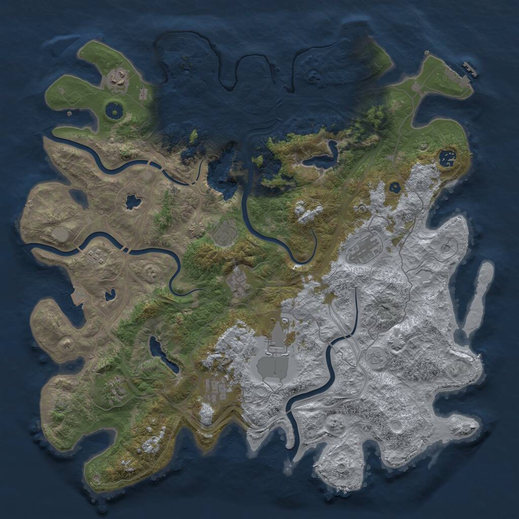 Rust Map: Procedural Map, Size: 4500, Seed: 1897390202, 15 Monuments