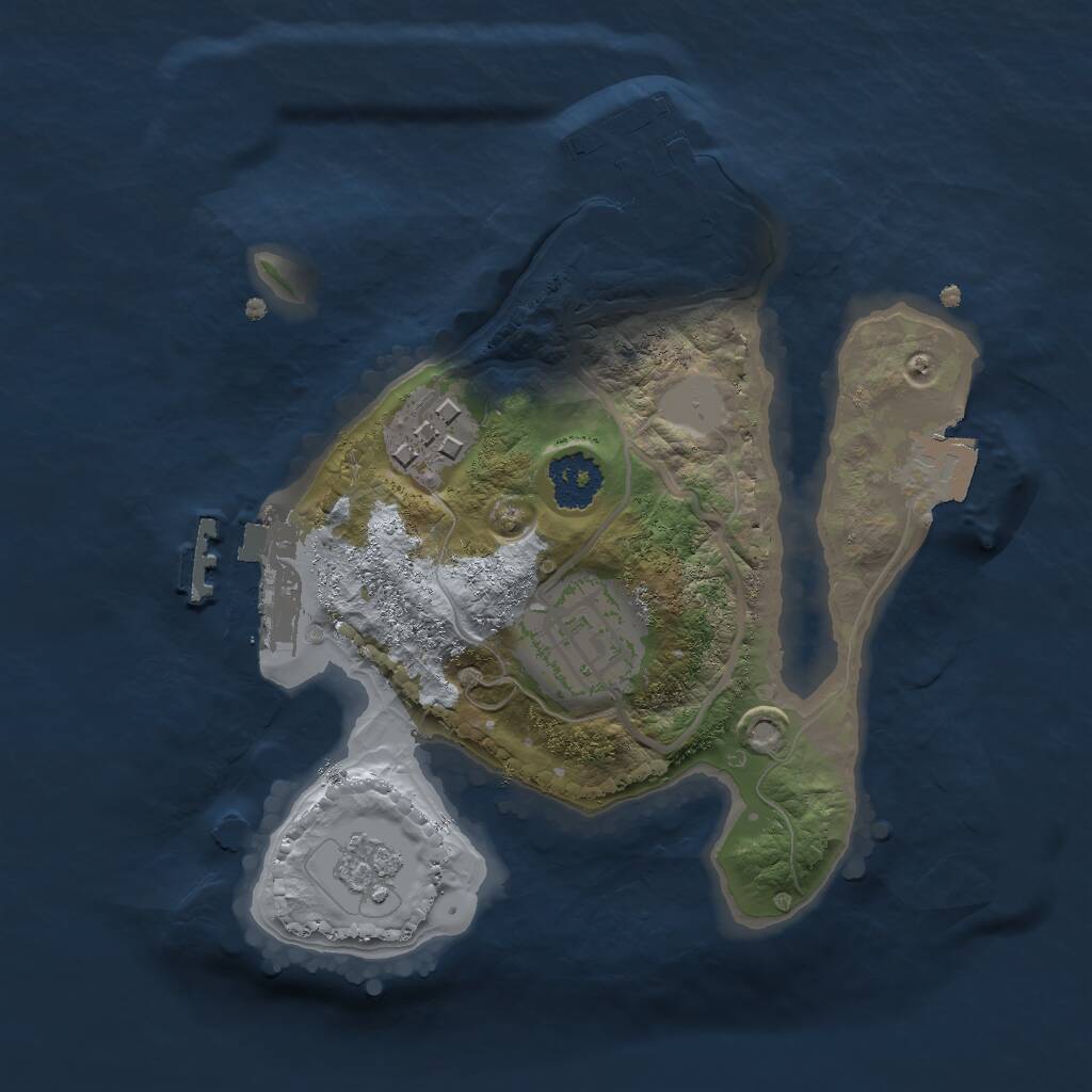 Rust Map: Procedural Map, Size: 2000, Seed: 214386731, 6 Monuments