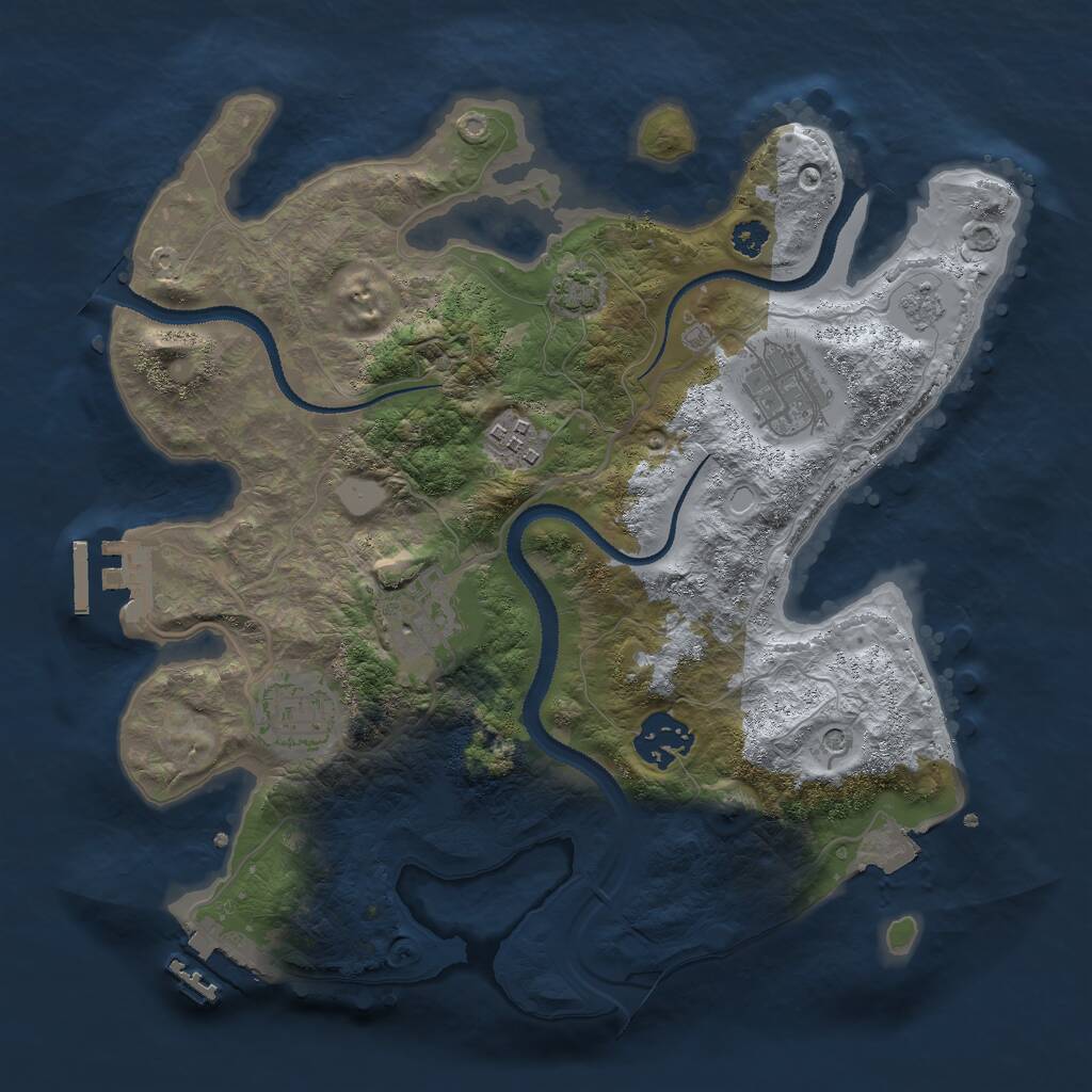 Rust Map: Procedural Map, Size: 3000, Seed: 82798, 11 Monuments