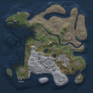 Thumbnail Rust Map: Procedural Map, Size: 3500, Seed: 1150979289, 14 Monuments