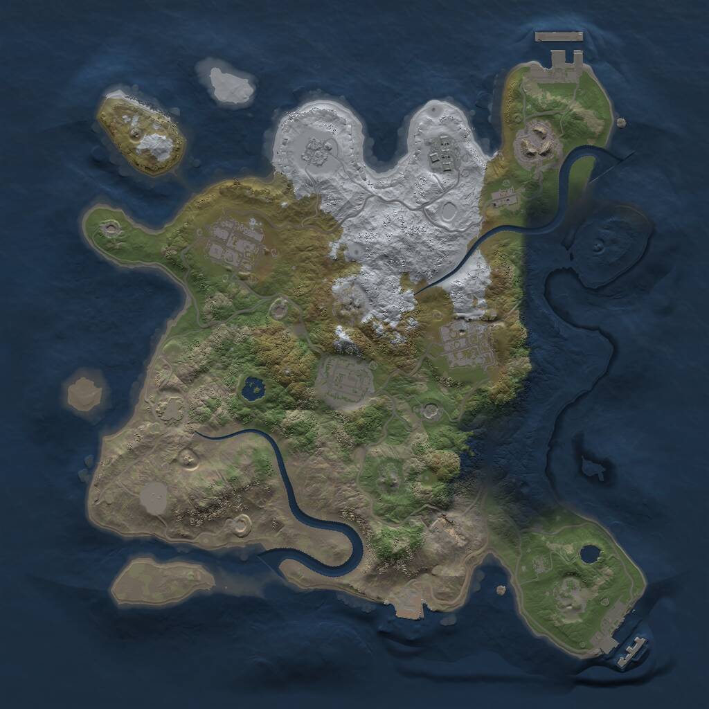 Rust Map: Procedural Map, Size: 3000, Seed: 17385276, 11 Monuments
