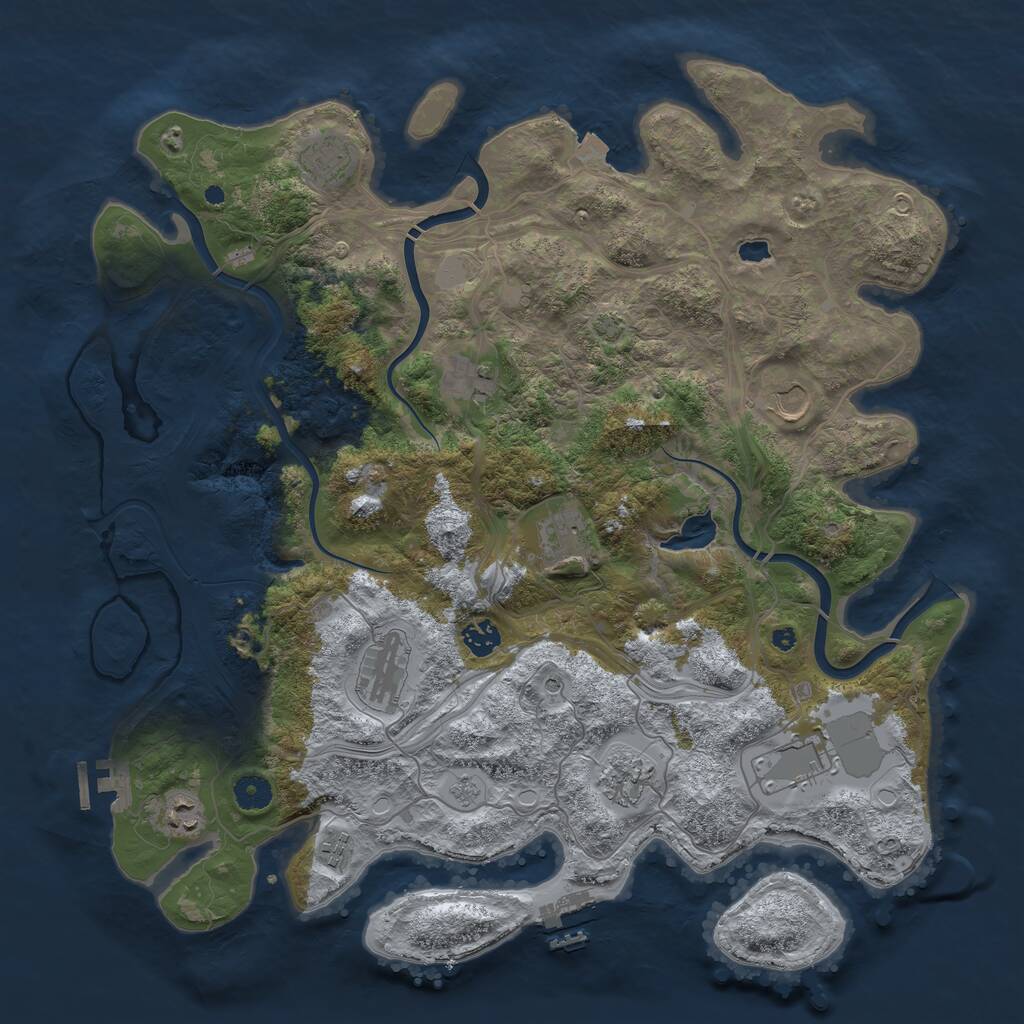 Rust Map: Procedural Map, Size: 4250, Seed: 721732, 16 Monuments