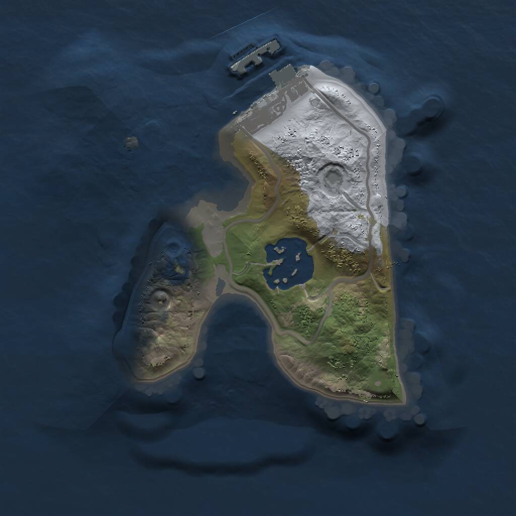 Rust Map: Procedural Map, Size: 1500, Seed: 23000, 3 Monuments