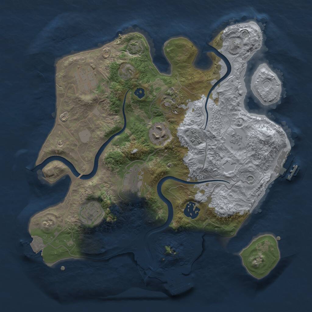 Rust Map: Procedural Map, Size: 3000, Seed: 1227814505, 13 Monuments
