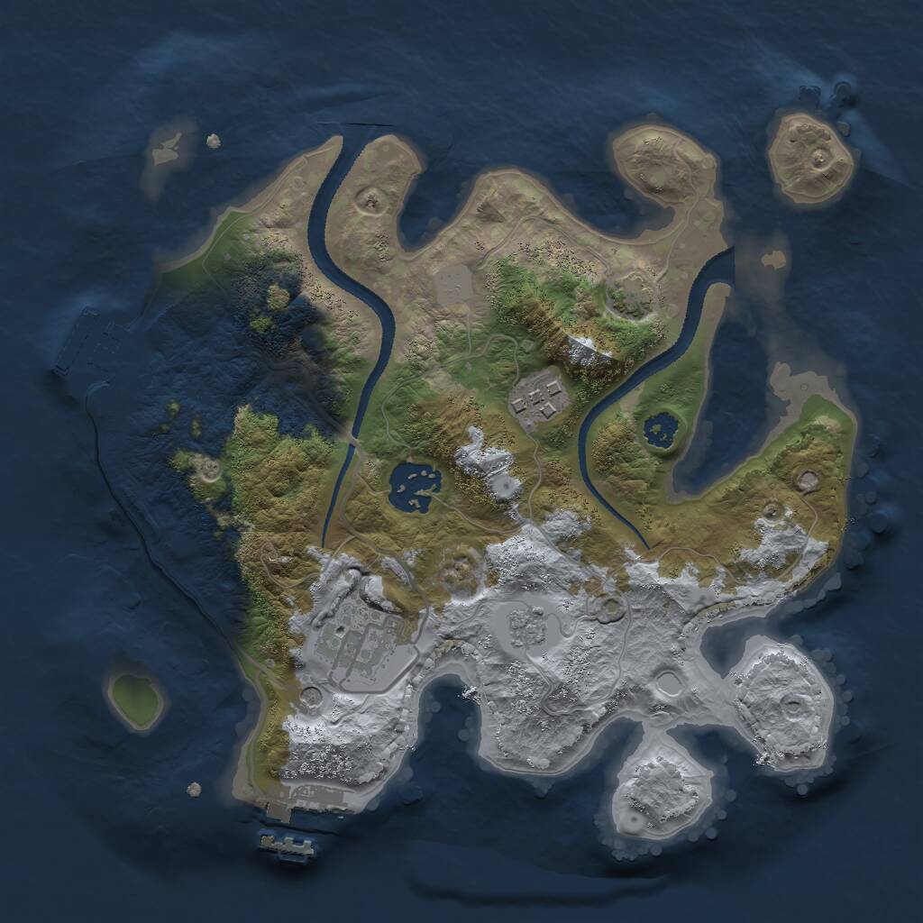 Rust Map: Procedural Map, Size: 2655, Seed: 50000, 9 Monuments